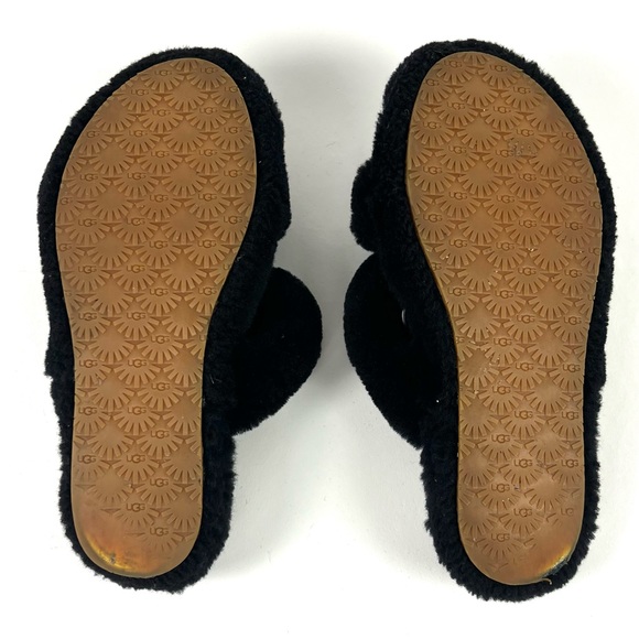 Ugg Australia Oh Yeah Black Fluffy Slides - Picture 11 of 11